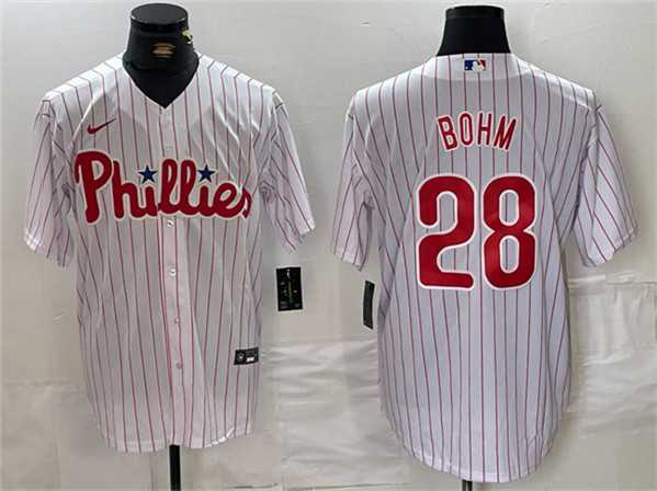 Men%27s Philadelphia Phillies #28 Alec Bohm White Cool Base Stitched Jersey->philadelphia phillies->MLB Jersey